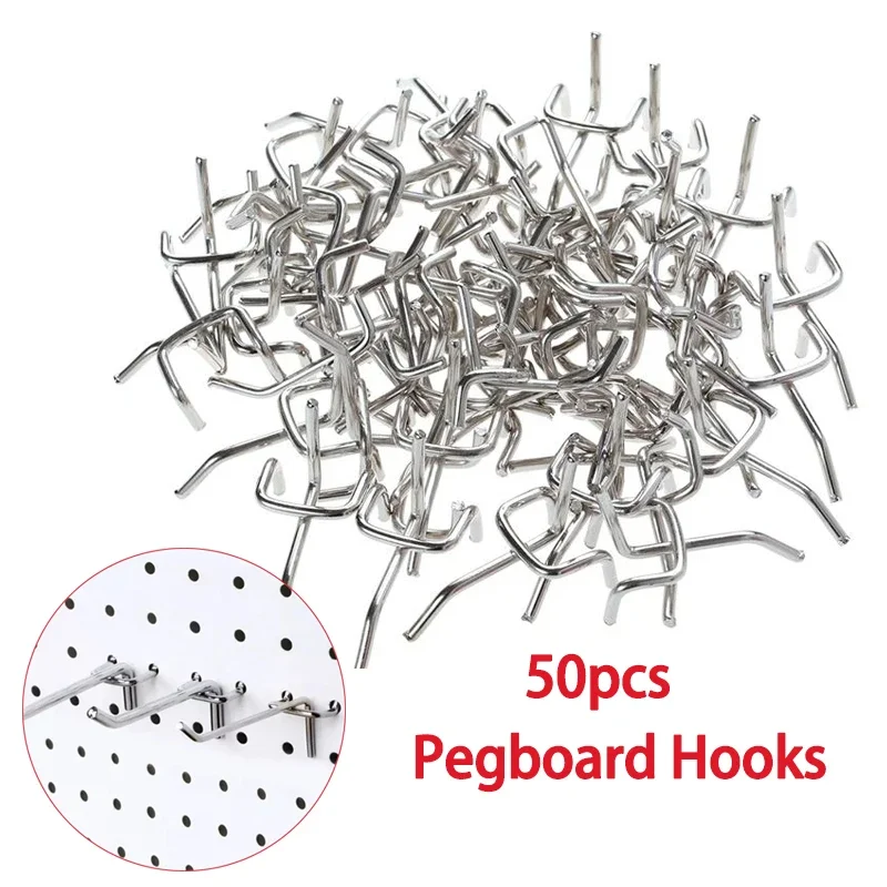 Workshop Tools.Hanging Board - Crochets pour panneaux perforés, 50 pièces,