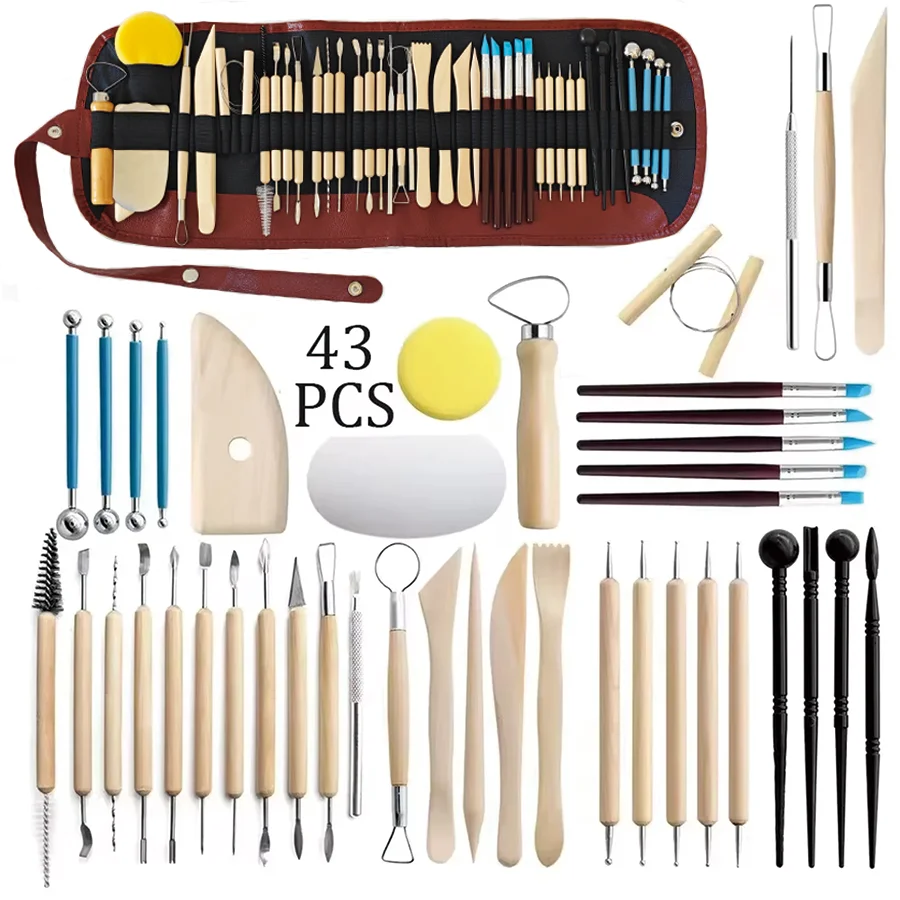 Ensemble d'outils de poterie 8 - Chisel Set Wood avis et prix